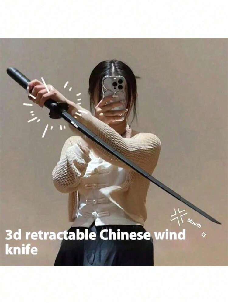 1件 3D列印伸縮式武士刀，可伸縮折疊武士劍，紓壓指尖玩具裝飾道具，創意仿真Cosplay配件，新奇惡搞裝飾品，適合派對居家裝飾，送給成人與青少年的禮物 - 多色 - 查看 6