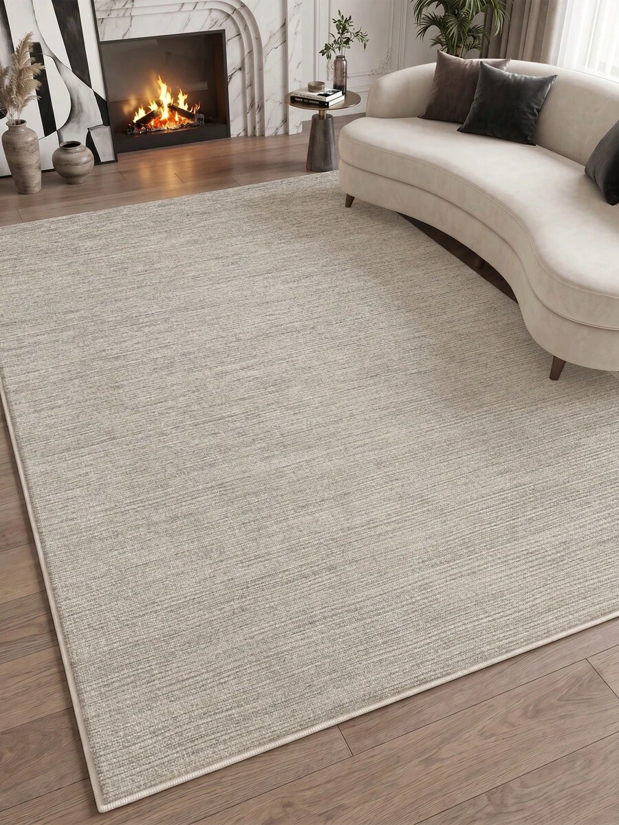 1pc Light Gray Minimalist Living Room Rug, Suitable For Kitchen, Dining Room, Bedroom, Room Holiday Decor, Indoor/Outdoor, Office, Lobby, Anti-Slip Doormat, Bathroom Rug, Hallway, Study Gaming Area Rug