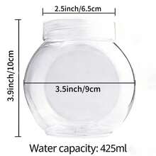 10pcs Plastic Cookie Jars - 14OZ(Approx 420ml) Round Mini Candy Jars With Lids, 10*6.5cm, Suitable For Candy Buffet, Kitchen And Office - Transparent Jars With Lids For Cookies, Candy And Dry Food - Plastic Jars With Labels - - View 5