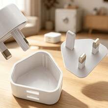 2PCS/1PC White UK Triangle Plug Shaped Portable Storage Box, Removable Lid Mini Organizer Container For Jewelry Accessories And Daily Small Items, Suitable For Travel, Office And Home Storage - Multicolor - View 7