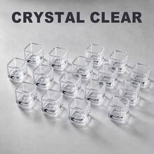 Square Clear Acrylic Tattoo Ink Cups Reusable Pigment Container Stable Placement Smooth Easy Clean Crystal Visible Ink Cup For Tattoo Artists Microblading Permanent Makeup Tattoo Studio Supplies Accessories - View 6