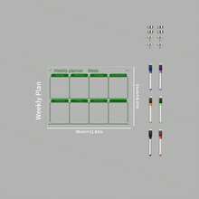 Magnetic Transparent Acrylic Refrigerator Message Board, Minimalist Green Line Design, Monthly/Weekly Plan Whiteboard Erasable Home Fridge Memo Board, No-Drill Magnetic Adsorption Monthly/Weekly Schedule Planner (Includes 6 Colored Markers) - Multicolor - View 13