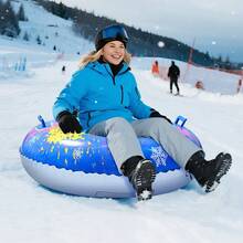 Thickened Double-Layer Bottom Sled Tube, Sturdy Handle, Winter Outdoor Fun Sled Toy, Suitable For Family Use - Multicolor - View 5
