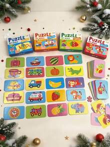 16pcs Animal Puzzle, Colorful Matching Toy, Preschool Education Puzzle, Portable Cognitive Development Game, Children's Birthday Gift - Multicolor - View 9