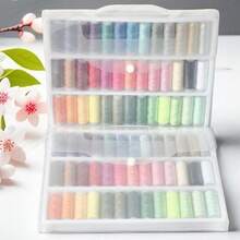 72pcs Random Color Durable Sewing Thread, Suitable For Sewing Machine, Industrial And Home Use - For Overlock, Quilting, Sewing Machine Thread, Thread/Box Sewing, Premium Sewing Thread, Home Hand Sewing Thread, Common Handmade DIY Sewing Thread - Sewing Thread Color Is Random - Set A - View 1