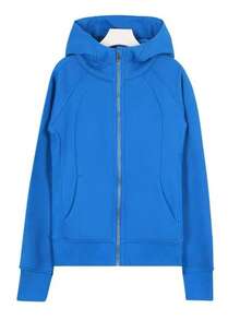 Lululemon Women's Scuba Full-Zip Hoodie Classic Hooded Jacket Fit Track Jacket Full Zip Outerwear Breathable Warm Athletic Sweatshirt With Thumbholes - 閃電藍 - 查看 2