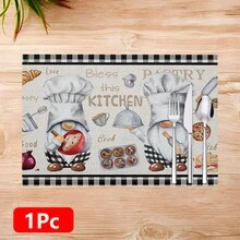 1pc/4pcs/6pcs, Pattern Printed Linen Placemats, Rectangular Table Mats, Washable, Easy To Clean, Plate Mats, Bowl Mats, Western Style Placemats, Suitable For Kitchen, Dining Room, Family Gatherings, Coffee Table And Daily Table Decor - Multicolor - View 17