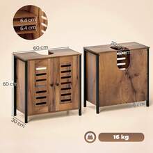 Over-The-Toilet Storage Cabinet, Adjustable Shelves, Melamine, 60 X 30 X 60 Cm, For Bathroom And Toilet, Rustic Brown - Multicolor - View 4