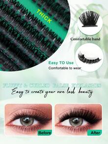D Curl Fluffy Eyelash Clusters 60D 80D 100D DIY Individual False Eyelashes Super Volume Natural Soft Lightweight Reusable Eyelash Extension For Beginners Home Daily Party Travel Festival Use - D - View 4