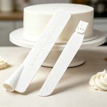 1pc White Right Angle Cake Scraper, Adjustable Cake Smoothing Tool For Cream Frosting, Baking Cake Piping Assistant, Cake Right Angle Edge Trimming Scraper, Compatible With Cake Turntable, Plastic Spatula, DIY Birthday Cake Dessert Pastry Cream Surface Leveling And Edge Trimming Baking Tool - View 7