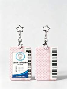 1pc Vintage Polka Dot Piano Key Card Holder With Star Hook, Student Campus Card/Access Card/Bus Card Protective Sleeve, INS Style, Suitable For Office Workers And Students For Daily Use - Rectangle - View 7