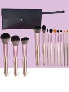 SEPROFE Professional Makeup Brush Set 12Pcs With Makeup Bag, Ultra‑Soft Microfiber Bristles For Flawless Natural 3D Makeup, Face Brushes For Powder, Contour, Foundation & Eye Brushes For Eyeshadow, Concealer, Eyebrow, Daily Makeup Tools - Brown - View 2