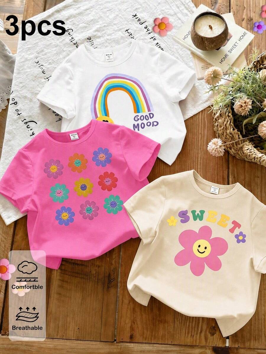 Young Girls T-Shirts - Apricot - View 1