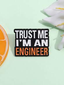 Funny Engineer Quote Brooch – Trust Me Enamel Pin For Bag Jacket Accessories - Multicolor - View 4
