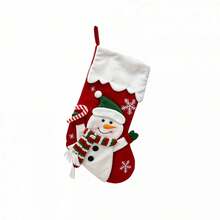 Christmas Stocking Colorful Candy Treat Bag Hanging Decor For Holiday Party - White - View 6