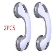 1/2pcs, Shower Handles For Bathtubs And Showers, Suction Grab Bars For Bathrooms,No Drilling Required- Balance Support, Suitable Solely For Tiles, Glass, And Hard Plastic - Grey - View 11