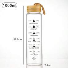 1pc 1000ml Large Capacity Glass Tea Cup With Tea Infuser, Heat-Resistant, Portable For Men And Women - Multicolor - View 11