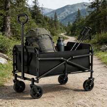 1pc Outdoor Camping Wagon, Large‑Capacity Storage, Foldable For Easy Storage, Smooth Travel On Grass And Sand, Strong Load‑Bearing Capacity, Suitable For Camping And Picnics. - Multiple Specifications - View 6