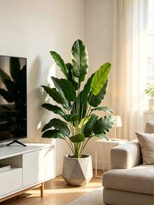 65-115cm Tropical Artificial Plants, Large Fake Banana Tree, Plastic Bird Of Paradise Plant Stems, Large Size Palm Leaves, Suitable For Home Garden Indoor Office Decoration, No Pot Included, Can Be Used For Room Decor, Wedding Decor, Autumn Decor, Home Decor, Bedroom Decor - Multicolor - View 7