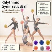 15cm/5.29inch Glitter Rhythmic Gymnastics Ball, Low‑Bounce Thickened Burst‑Proof Gym Ball With Air Pump, Slightly Tacky Surface For Secure Grip, For Beginner Home Practice, 6 Colors Optional - Multicolor - View 3