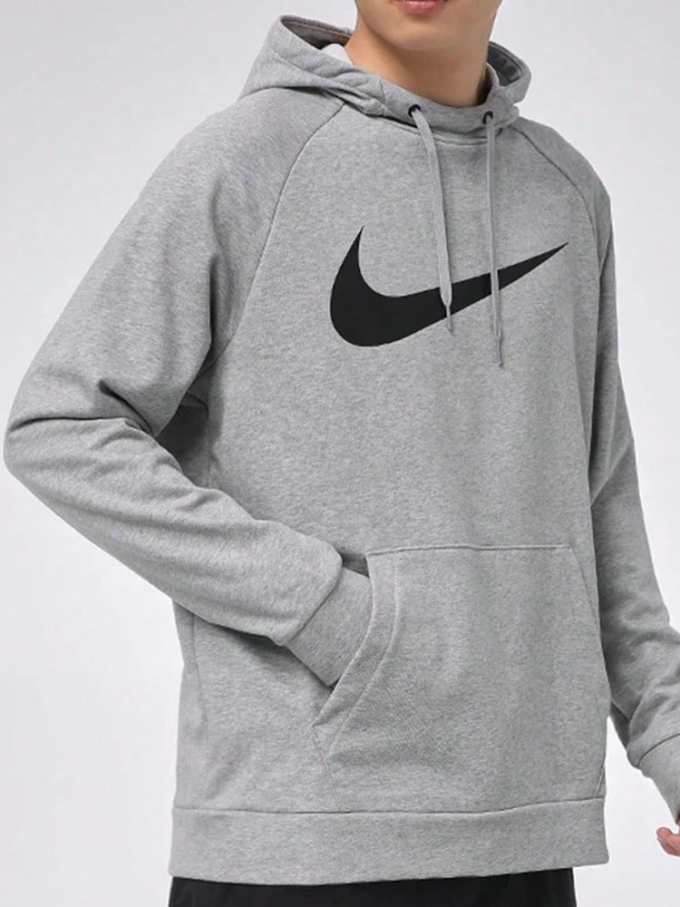 Nike Dri-Fit Casual Sports Logo Hooded Sweatshirt, Men's, Light Grey - Grey - View 1
