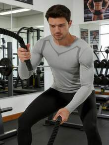 Men's 7‑Pack Compression Workout Suits, Quick‑Dry Sweat Wicking Base Layer Tops & Leggings With Side Pocket, Gym Running Training Outfit - Multicolor - View 8