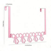 Pink Bow-Shaped Metal Hook, Designed For Hanging Behind Doors, Suitable For Girls' Room, Space-Saving And Decorative Multi-Purpose Hook - Multicolor - View 10