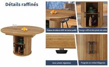 Extendable Dining Table Brown Made Of Wood For Dining Room And Kitchen - 胡桃木 - 查看 7