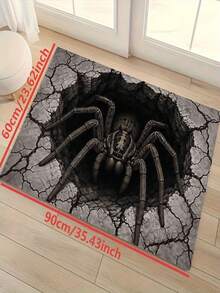 1pc New Halloween 3D Spider Door Mat, Halloween, Suitable For Living Room, Bedroom, Indoor - Machine Washable - Flannel Material, Delicate Texture, Comfortable To Skin, No Pilling, Slightly Waterproof, Easy Care, Odorless - Perfect For Home Decor, Room Decor, Living Room Rug, Bedroom Rug, Bathroom Rug, Kitchen Rug, Area Rug, Hotel Decor - Area Rug, All Season - Multicolor - View 6