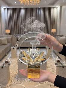 New Al-Heba Incense Burner, An Elegant Gulf-Style Design Incense Burner Suitable For Agarwood And Incense, Fitting Your Elegance And Home, Whether For Couples' Daily Personal Use Or Gatherings With Friends And Guests. Suitable For Councils, Receptions And Home Hospitality. Suitable As A High-End Incense Gift For Brides, Occasions, Distribution And More. - Champagne Crystal Incense Burner With Handle - View 5
