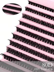 200 Clusters Of Dense Eyelashes, 80D Reusable Thick Fluffy Individual Eyelashes, Suitable For Party Stage, Festival Makeup - DD - View 5