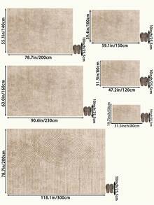 1pc Camel Striped Living Room Rug, Suitable For Kitchen, Dining Room, Bedroom, Room Holiday Decor, Indoor/Outdoor, Office, Lobby, Anti-Slip Doormat, Bathroom Rug, Hallway, Study Gaming Area Rug - Camel - View 4