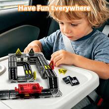 Magnetic Building Blocks Road Set With Cars, Suitable For 4-8 Years Old Children, 6 Cars, Traffic Lights And Road Signs, STEM Educational Building Toy, Suitable For 3-5 Years Old, 4-8 Years Old, 5-7 Years Old Boys And Girls, Expandable Magnetic Assembly - Multicolor - View 7