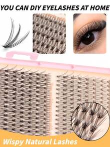 Limete Eyelash 600 Clusters Korean Style Natural Eyelash Book Set, D-Curl False Eyelash Bundles Collection, 5 Types Of Hair Styles Including 10D+20D Lightweight, Paired With Exquisite Lower Lash Design, 8-16MM Mixed Length For 3D Layered Eye Makeup, Suitable For Daily Commute, Date, Travel, Wedding, Bridal Makeup, Birthday Party And Girls Beauty Gift - D - View 4