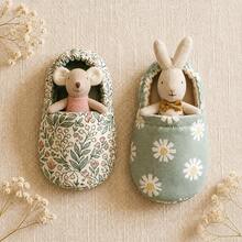 INS Nordic Home 2PCS Nordic Style Cute Fairy Tale Fabric Rabbit & Mouse Hand Puppet Set, Soothing Doll, Role Play Doll, Dollhouse Accessory, Birthday Gift, Plush Doll Decoration, Animal Puppet, Christmas Decoration, Halloween Gift - Multicolor - View 12