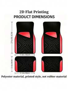 4PCS Pink & Black Geometric Car Floor Mats, Minimalist Premium Non-Slip Washable Interior Accessories, All-Season Absorbent Foot Pads For Sedans SUVs Trucks, Cute Car Decor For Women - A - View 10