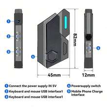 Mobile Phone Controller Gaming Keyboard Mouse Converter Mobile Controller Gamepad BT5.0 Wireless Adapter - View 10