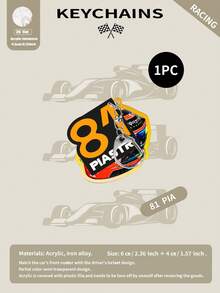 F1 Keychain Racing Keychain Racing Sports Keychain RUS ANT VER LEC NOR PIA SAI ALB 2D Flat Double-Sided Car Keychain Packaging Decoration Backpack And Interior Decor - Number + Helmet - View 15