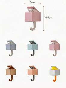 1pc/10pcs Cute Cartoon Cat Adhesive Hooks Strong No-Trace Creative Wall Mounted Hooks Home Bedroom Kitchen Storage Organization Expandable Hooks Decorative Wall Accessories For Hanging Clothes Towels Keys Bags - Multicolor - View 11
