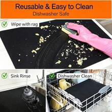 1/2/4pcs Reusable Oven Liners, Suitable For Electric Oven,Gas Oven, Toaster Oven, Microwave, Grill, Non-StickAnd Easy To Clean - Black - View 2