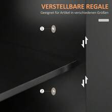 Carrito de Cocina con Encimera y Estante para Especias, Porta Toallas para Sala de Estar y Comedor 109x40x89cm - Negro + Madera - Ver 7