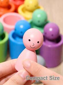 Montessori Color Sorting Game, Wooden Figure Matching Cups For Children 3 Years Old And Above, Preschool Educational Toy To Develop Concentration - Multicolor - View 7