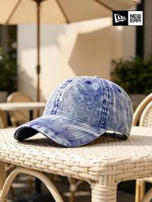 New Era Blue Washed Baseball Cap, Classic NY Embroidered Logo, Curved Brim Casual Hat, Unisex Street Style Fashion Accessory - Blue - View 9