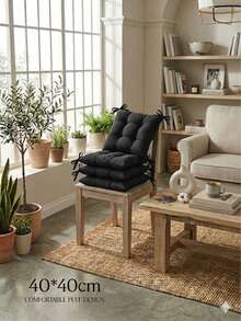 4pcs Comfortable Chair Pads, Machine Washable, Durable Bright Design, Comfortable Support, Suitable For Garden, Outdoor, Restaurant And Office, Made In Turkey, For Example, Suitable For Living Room, Outdoor, Office, Dining Room, Etc All Can Help To Attract Traffic - Dark Grey - View 3