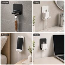 Minimalist Universal Hook, Suitable For Bathroom Accessories, Space-Saving Wall-Mounted Design, Suitable For Minimalist Style Men And Women, Rechargeable Phone, Perfect Storage And Organization, Razor Holder, Bathroom Decor, Suitable For Kitchen And Bathroom - Multiple Styles - View 6