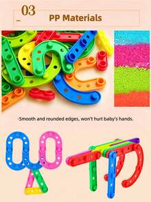 20/68/208PCS Children's Versatile Strip Block Toy Set, Multi-Color Multi-Shape DIY Plug-In Toy, Baby Educational Enlightenment Early Learning Toy, Kindergarten 3D Spatial Thinking Toy For Boys And Girls, Building Strip Block Assembly Toy, Hands-On Brain-Boosting Logic Thinking STEM Training Toy, Birthday Gift Holiday Gift With Storage Bag - Multicolor - View 10