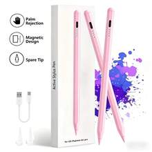 Lápiz Estilógrafo Universal - Compatible con Teléfonos y Tabletas Android - Escritura Suave, Carga Rápida, Sensibilidad de Alta Precisión Lápiz Estilógrafo Capacitivo, Adecuado para iPhone, Accesorios de Lápiz de Dibujo para Tableta (Incluye 2 Puntas de Lápiz y Cable de Datos) - Multicolor - Ver 3