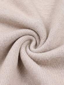 Wixra Women's Contrast Stitch Button Stand Collar Knit Cardigan, Loose Soft Warm Sweater Jacket - Apricot - View 5