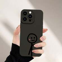 Phone Case, Couple Style Minimalist Pattern, All Inclusive Lens Anti Drop, Suitable For IPhone 17 17 Pro 17 ProMax 11 12 13 14 15 16 ProMax Air Mini Plus, Fashionable, The Most Practical Gift For Boys And Girls - 黑色 - 查看 1
