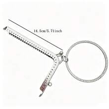 20cm 唇形錢包五金框架，手工包包五金鎖扣，包包手把 - 銀色 - 查看 8